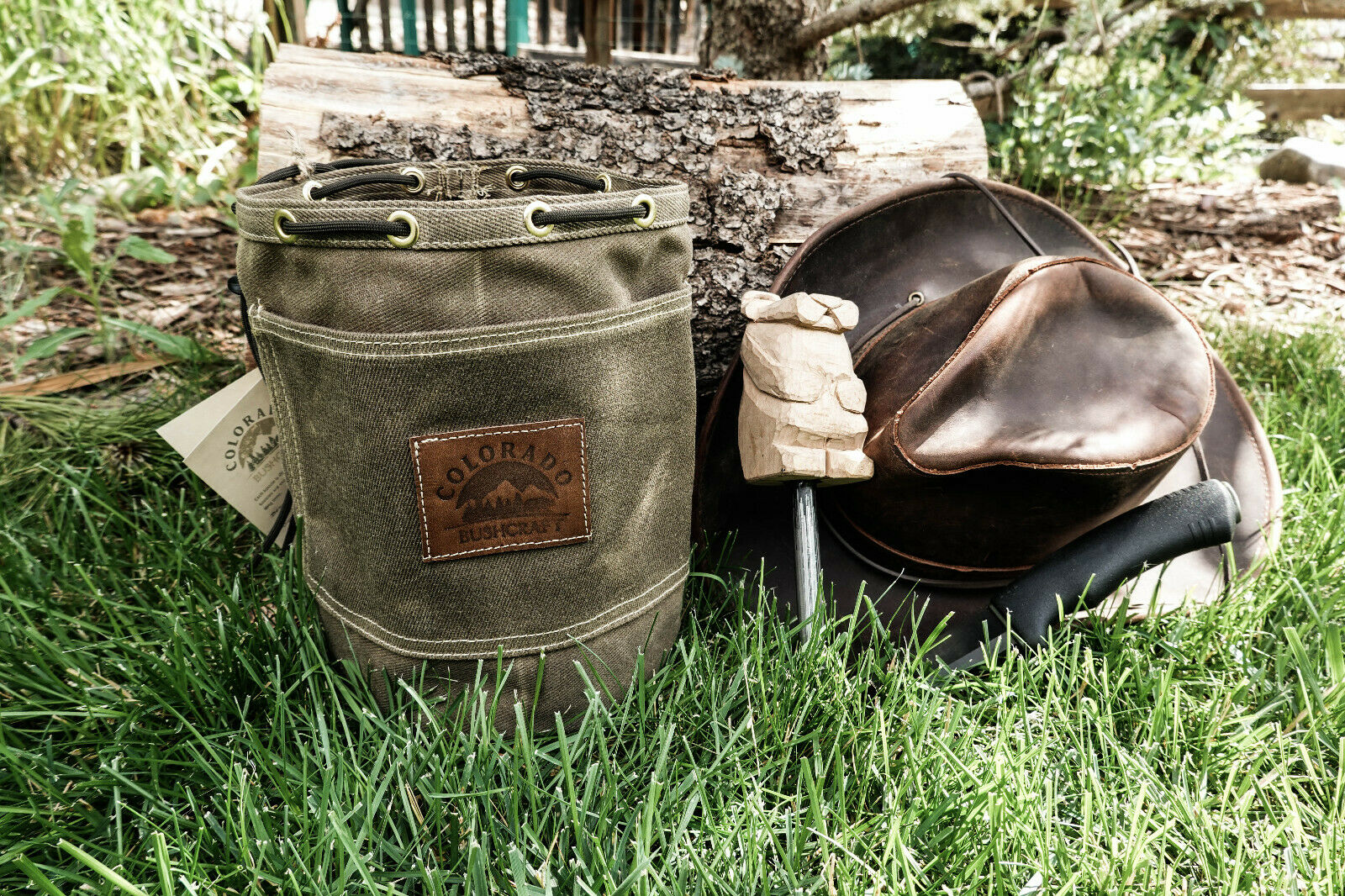 Leather and canvas bushcraft bag sale