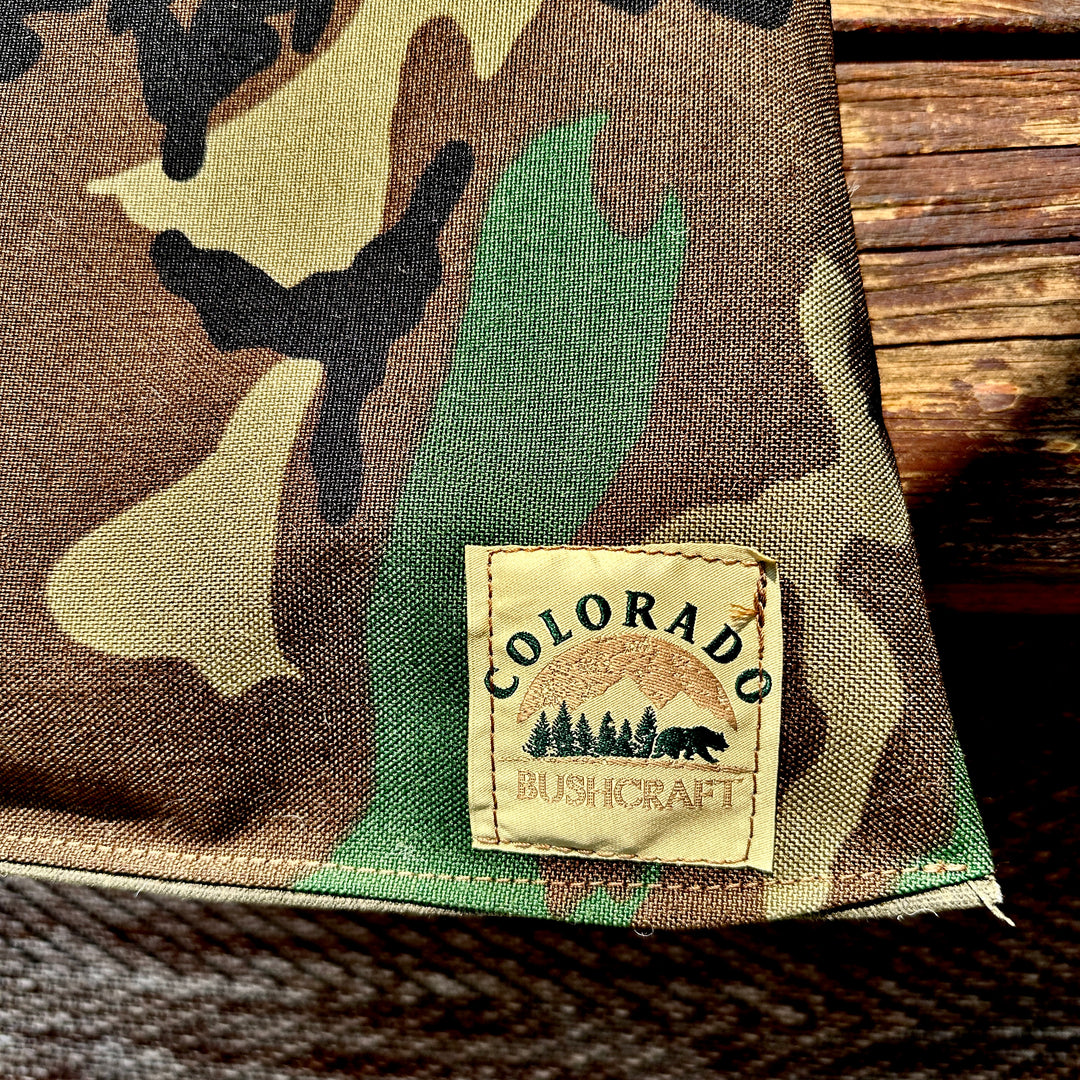 Woodland Bushcraft Cooshun - Waxed Canvas, Woodland Camo Cordura, and Wool Sitting Pad