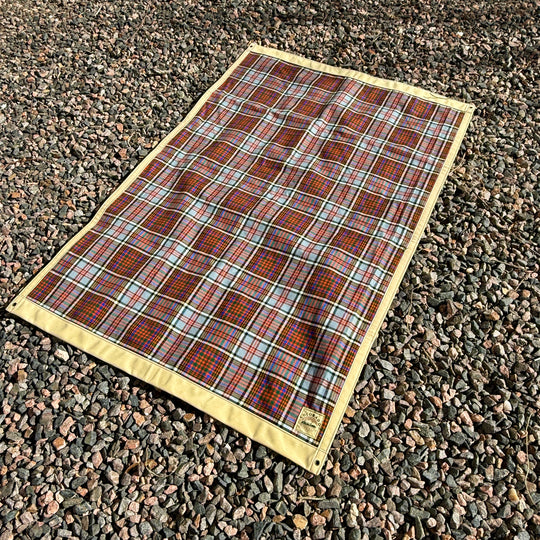 Extra Large Waxed Canvas and Tartan Wool Lined Bushcraft Ground Cloth