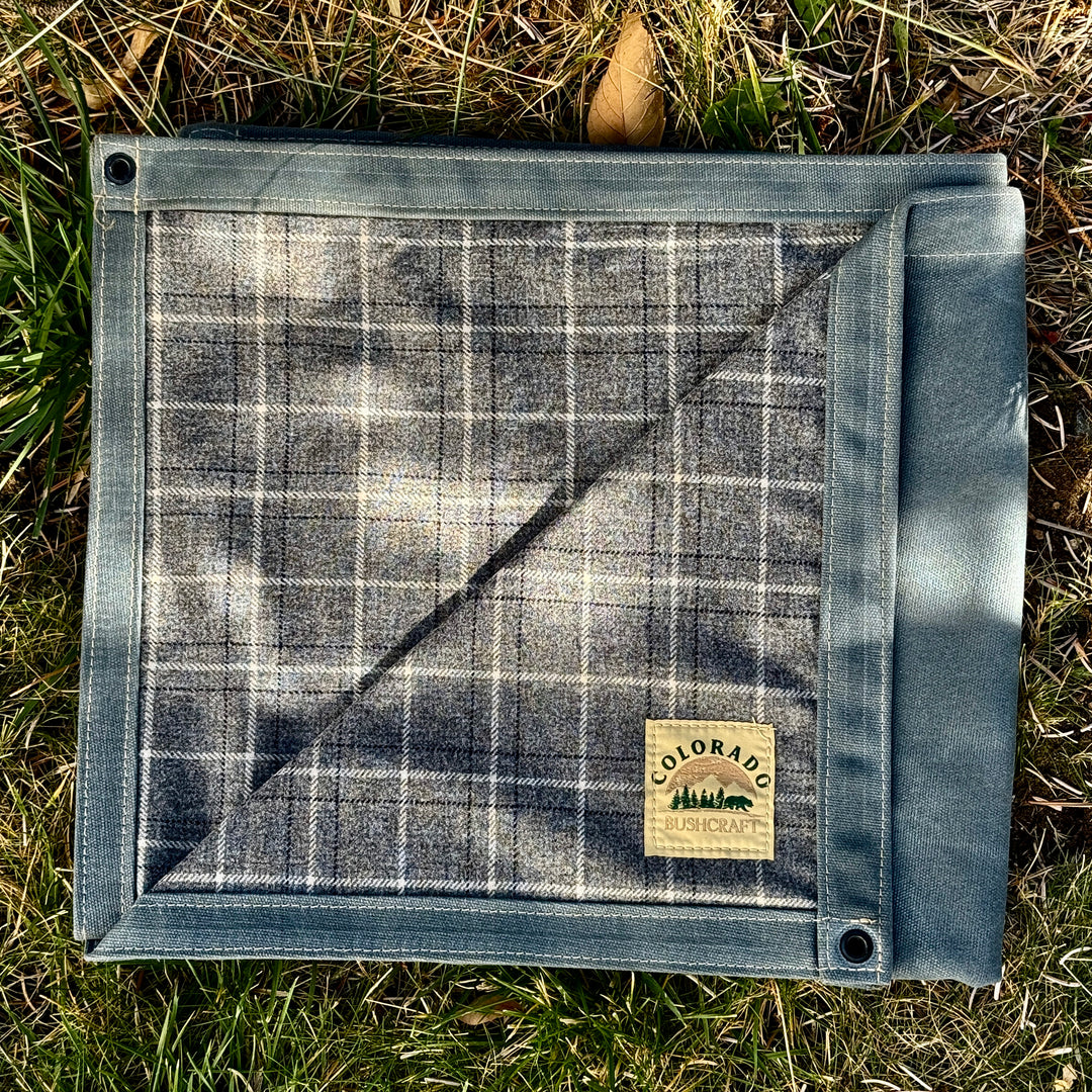 Extra Large Heavy Weight Waxed Canvas and 100% Pendleton Wool Lined Bushcraft Ground Cloth