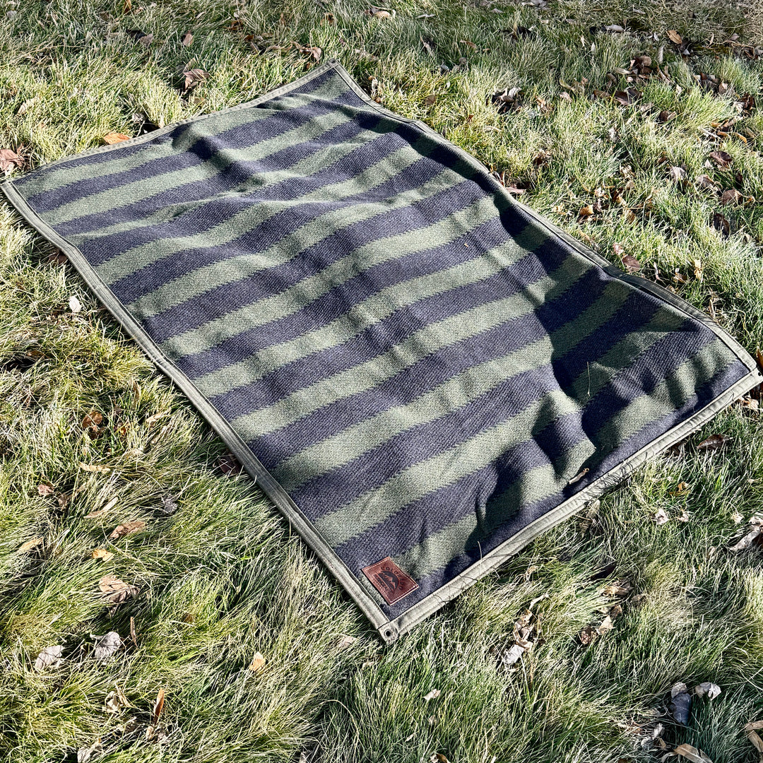 Extra Large Heavy Duty Waxed Canvas and Alpaca Wool Lined Bushcraft Ground Cloth