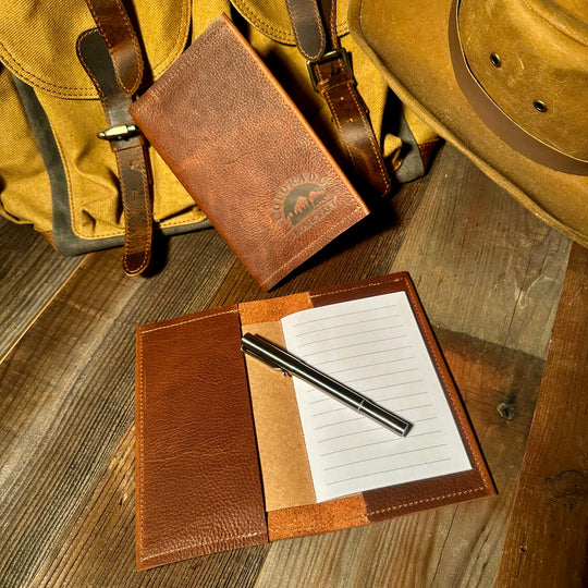 Handmade Bushcraft Field Note Kodiak Leather Notebook Diary (Includes Notebook and Pencil)